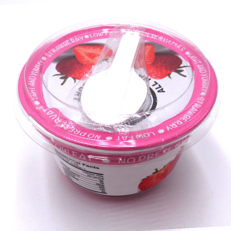 customize  a set of  yogurt cups included cups , lid and spoon